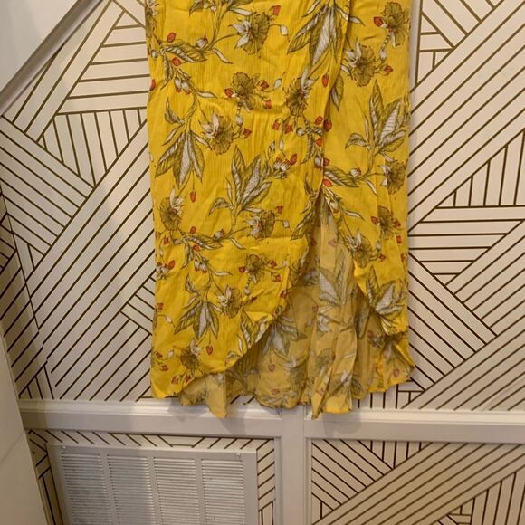 Express Floral Boho Wrap Maxi Skirt Yellow - Picture 6 of 9
